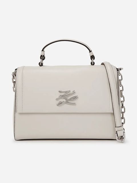 Karl Lagerfeld torebka skórzana kolor biały A1W30170 - zdjęcie produktu nr 1