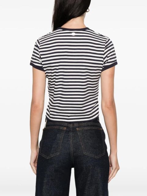 Rabanne striped graphic top - White
