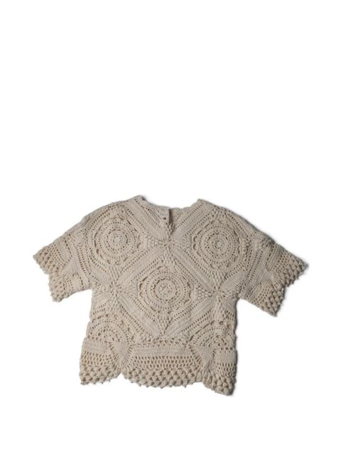 Ulla Johnson Maddalena short-sleeve crochet top - Neutrals - zdjęcie produktu nr 2