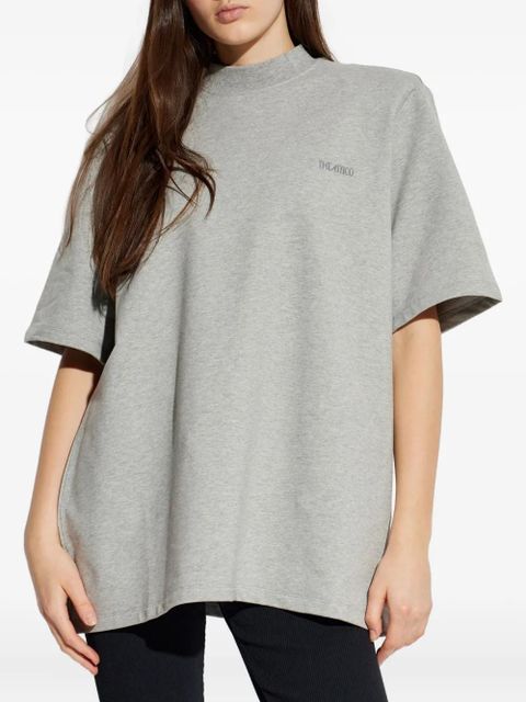 The Attico embroidered-logo short-sleeve T-shirt - Grey