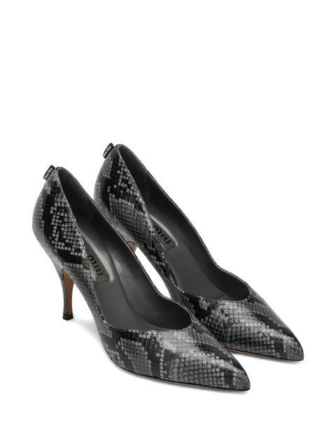 Miu Miu 85mm snakeskin stiletto pumps - Grey