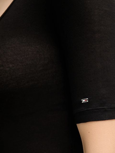 Tommy Hilfiger t-shirt damski kolor czarny WW0WW46116