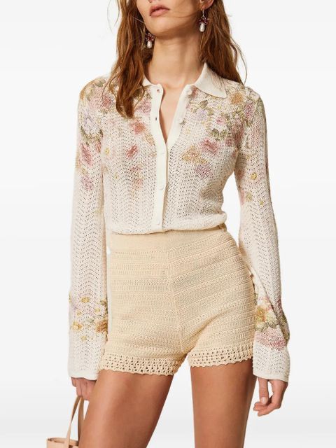 TWINSET floral knitted shirt - Neutrals - zdjęcie produktu nr 2