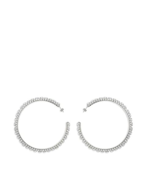 AREA large crystal-embellished hoop earrings - Silver - zdjęcie produktu nr 1