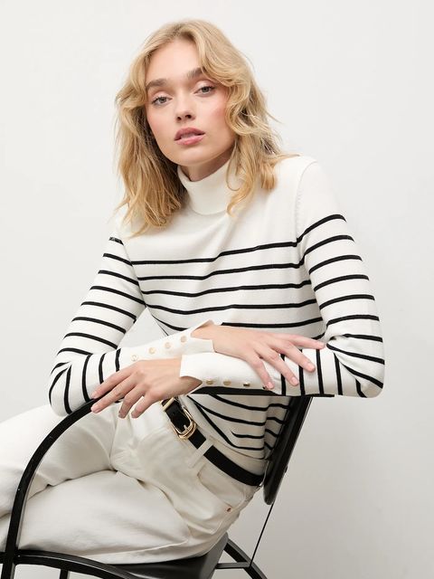 Answear.LAB sweter z kaszmirem damski kolor beżowy lekki z golfem - zdjęcie produktu nr 1