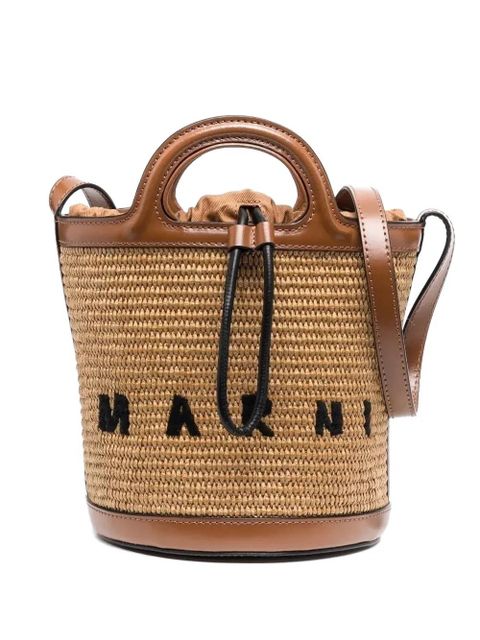 Marni small Tropicalia raffia-effect bucket bag - Neutrals - zdjęcie produktu nr 1