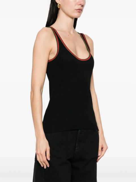 Gucci Web-trim ribbed tank top - Black