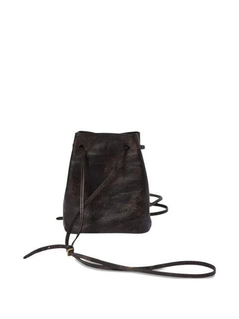 Miu Miu logo-detail drawstring shoulder bag - Brown