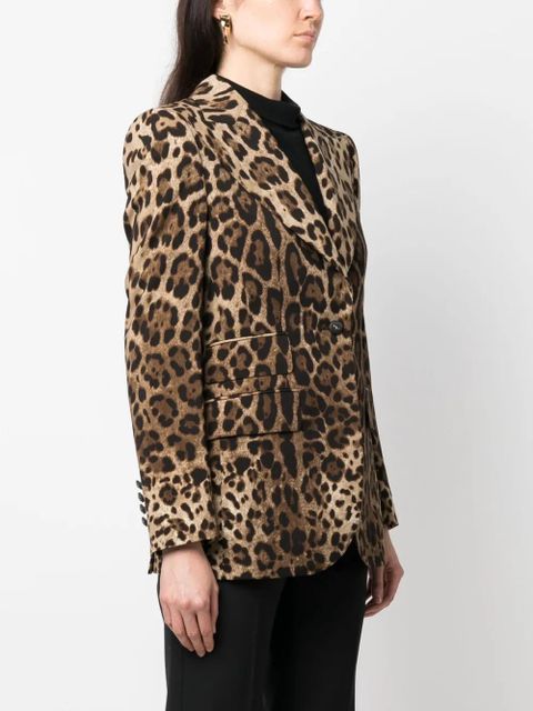 Dolce & Gabbana leopard-print single-breasted blazer - Black - zdjęcie produktu nr 2