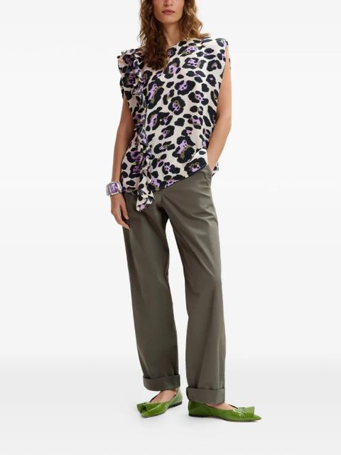 Essentiel Antwerp ruffle-detail leopard-print blouse - Neutrals - zdjęcie produktu nr 2