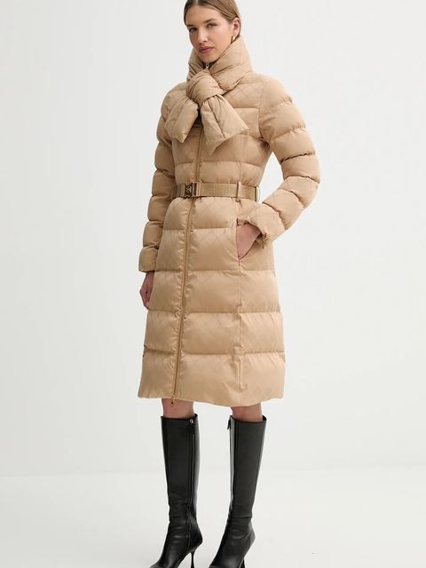 Elisabetta Franchi kurtka kolor beżowy zimowa PI84D56E2 - zdjęcie produktu nr 1