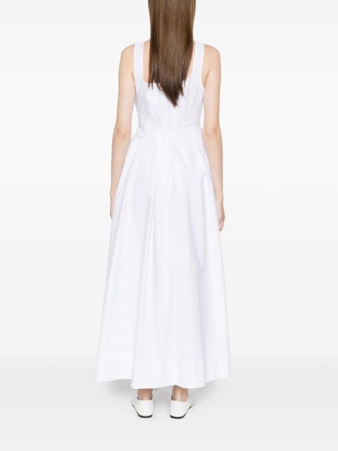Sportmax Giro square-neck A-line maxi dress - White
