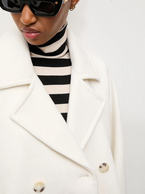 Answear.LAB płaszcz wełniany kolor biały