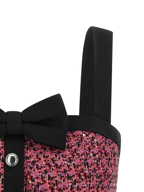 Alessandra Rich sequin-embellished tweed top - Pink