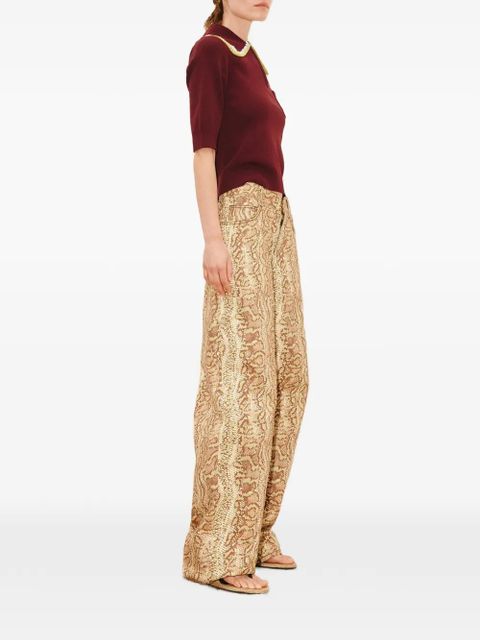 ALEMAIS Jasper crochet-trim polo top - Brown - zdjęcie produktu nr 2