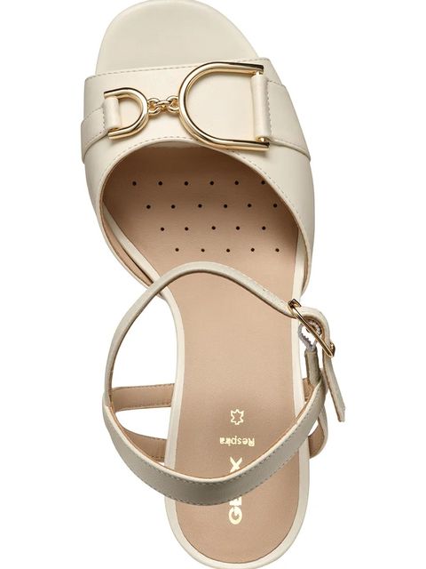 Geox sandały D NEW ERAKLIA 80 A damskie kolor beżowy na słupku D55RPA 000TU C1122