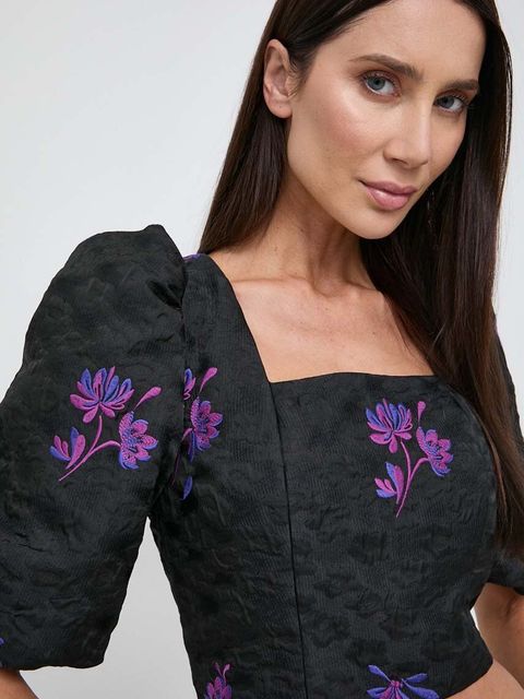 Custommade bluzka Saia damska kolor czarny wzorzysta 999442258