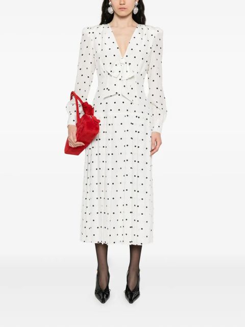 Alessandra Rich polka-dot midi dress - White