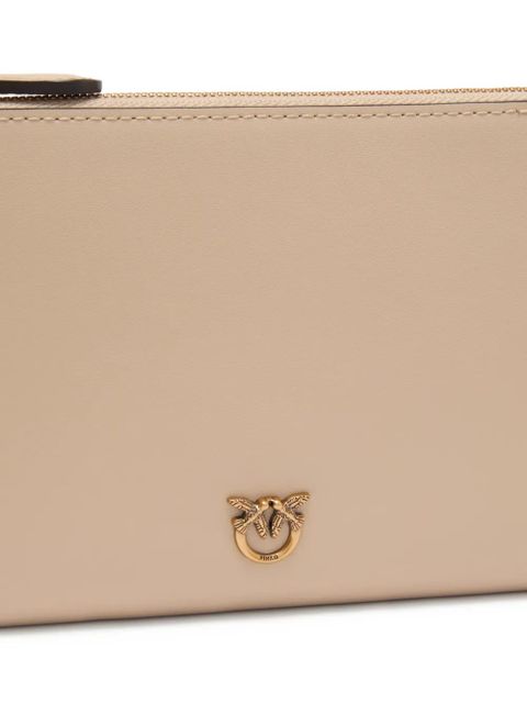 PINKO Love Birds logo clutch bag - Neutrals