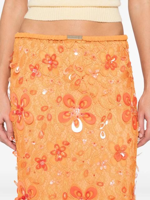 Gucci sequin-embellished midi skirt - Orange