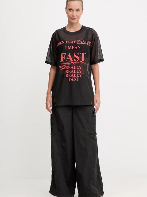 Puma spodnie damskie kolor czarny szerokie high waist 632507 - zdjęcie produktu nr 2