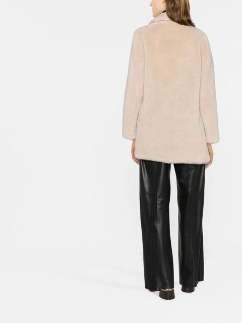 Yves Salomon shearling-trim single-breasted coat - Neutrals