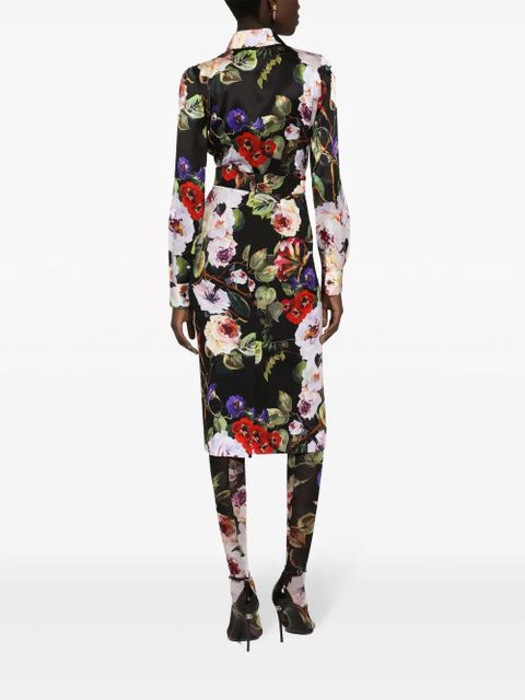 Dolce & Gabbana floral-print long-sleeve shirt - Black