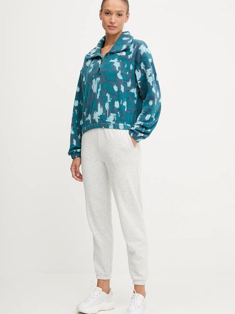 The North Face bluza treningowa Mountain Athletics damska kolor turkusowy wzorzysta NF0A8E30DQD1