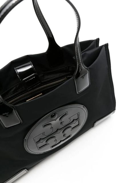 Tory Burch Ella small patent-detail tote bag - Black
