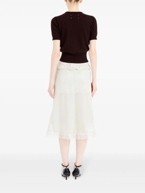Maison Margiela checked midi skirt - Neutrals