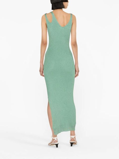 Simkhai Ivette metallic-rib midi dress - Green - zdjęcie produktu nr 2