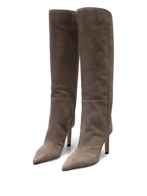 Jimmy Choo 85mm Alizze pointed-toe knee-high boots - Neutrals
