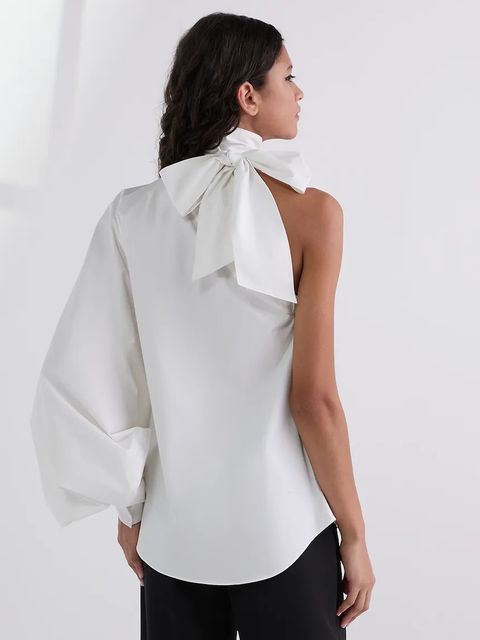 Karl Lagerfeld bluzka bawełniana damska kolor biały gładka A3W11037 - zdjęcie produktu nr 2