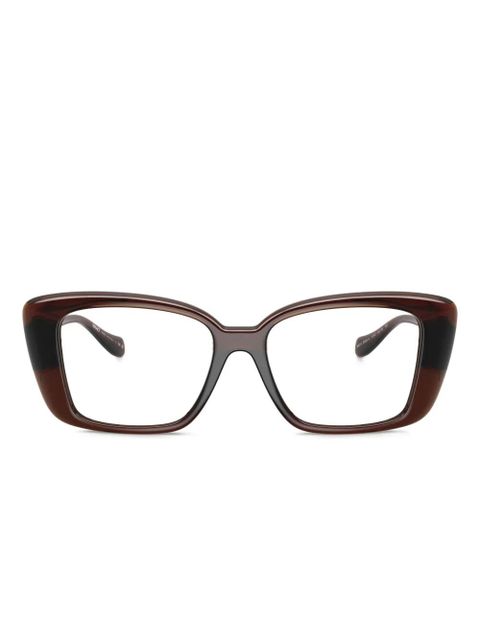 Versace Eyewear medusa-detail square-frame glasses - Brown - zdjęcie produktu nr 1