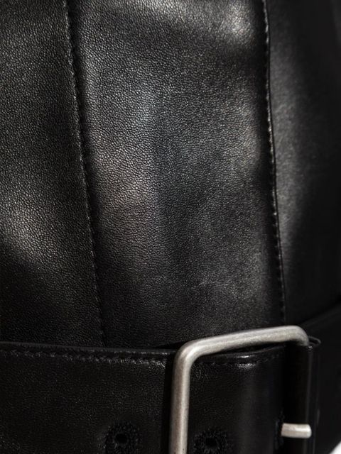 LOEWE belted nappa leather coat - Black