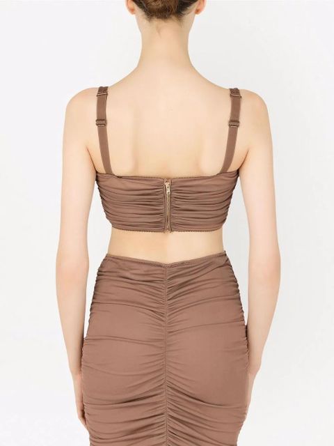 Dolce & Gabbana draped crop top - Brown