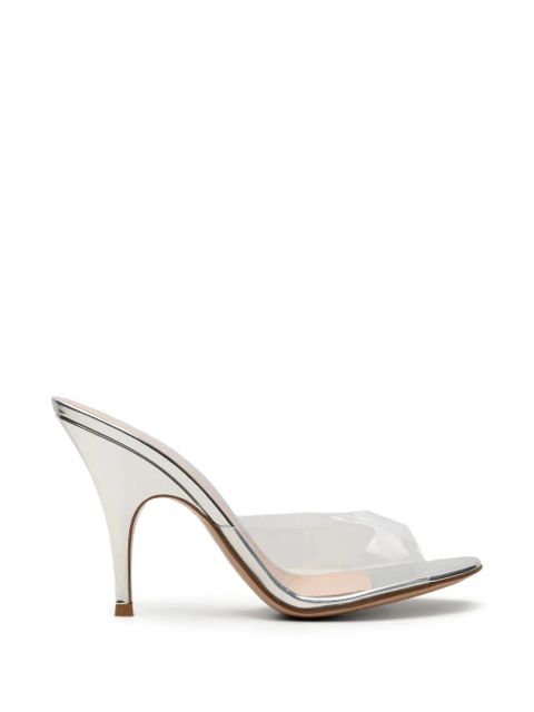 Gianvito Rossi Sofia metallic transparent-strap mules - White - zdjęcie produktu nr 1