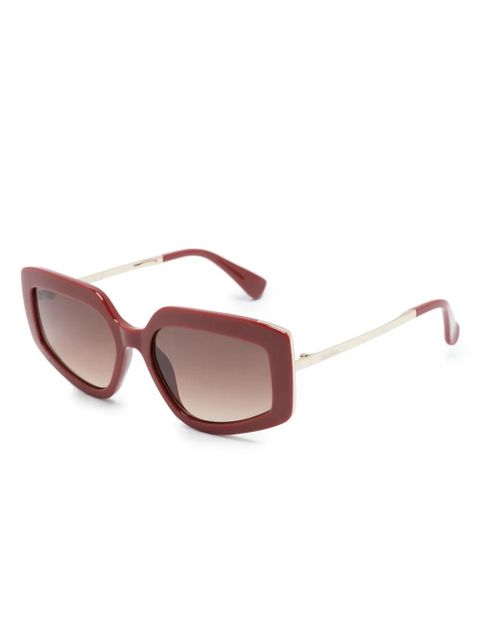Max Mara Eyewear logo-plaque square-frame sunglasses - Red - zdjęcie produktu nr 2