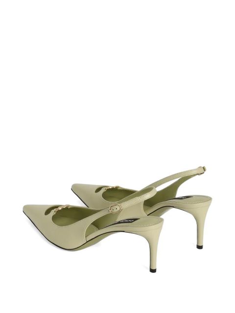 Dolce & Gabbana Lollo slingbacks in silk nappa leather - Green