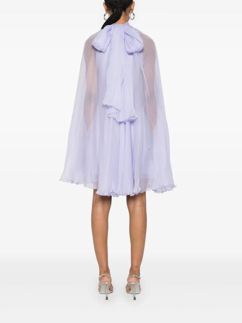 MANURÍ layered silk cocktail dress - Purple