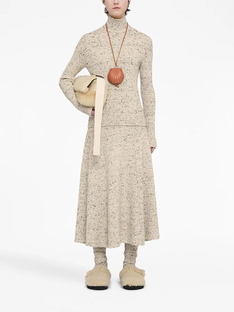Jil Sander ribbed-knit wool skirt - Neutrals
