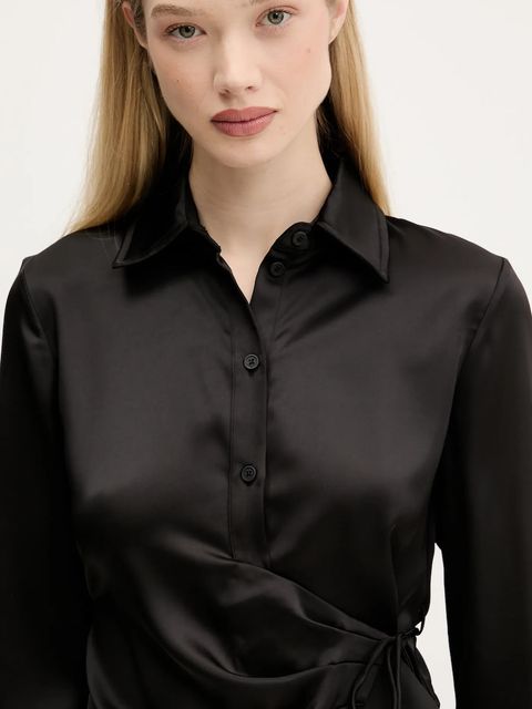 Karl Lagerfeld Jeans koszula damska kolor czarny regular z kołnierzykiem klasycznym A3W11008