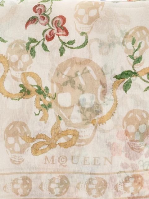 Alexander McQueen floral-print Skull scarf - Neutrals - zdjęcie produktu nr 2