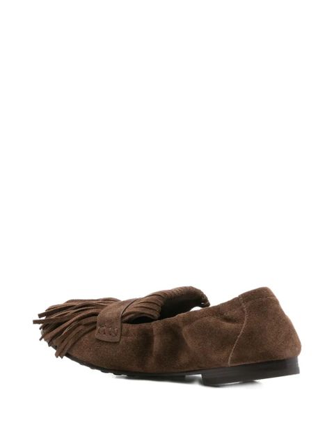 Tory Burch suede tassel ballet flats - Brown