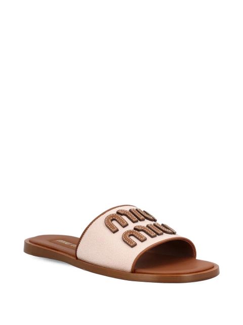 Miu Miu logo-embellishment sandals - Neutrals - zdjęcie produktu nr 2