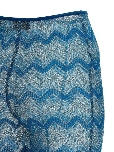 Missoni zigzag-pattern lamé trousers - Blue