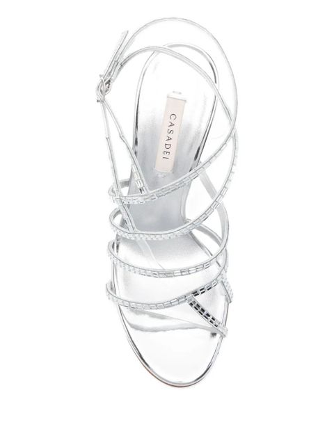 Casadei 80mm Starsway Cage crystal-embellished stiletto pumps - Silver