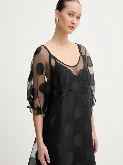 Stine Goya sukienka kolor czarny midi rozkloszowana SG-PS26-D129-2460