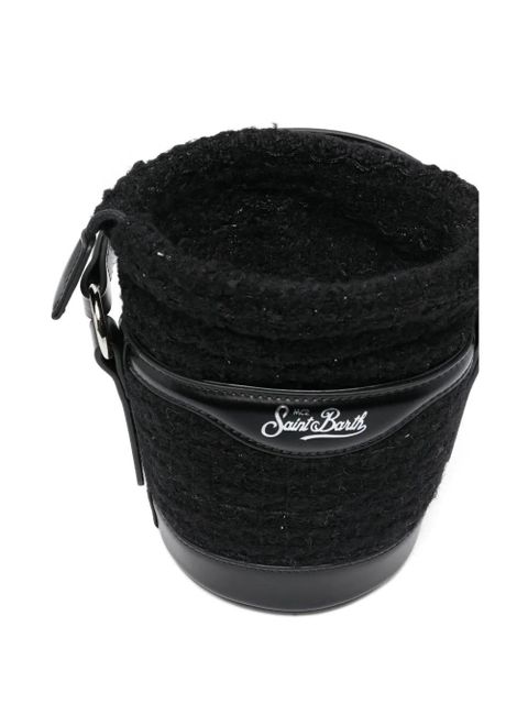 MC2 Saint Barth mini Mila tweed bucket bag - Black