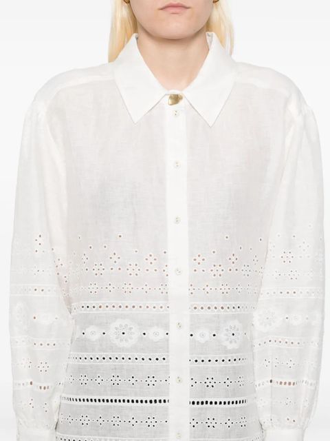 Aje cloud embroidered shirt - Neutrals